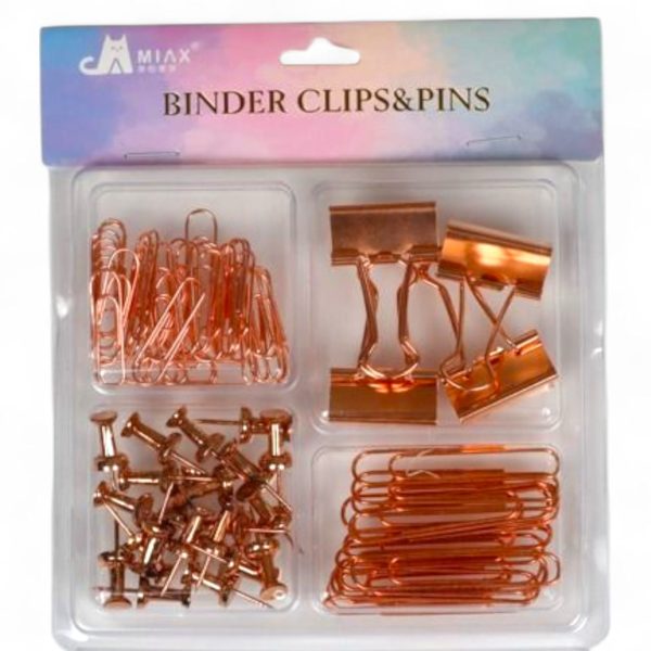 Set Clips & Pins Pequeño Oro Rosa