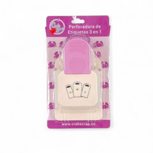 Perforadora Etiquetas Exhibición 3 en 1 - Rosado