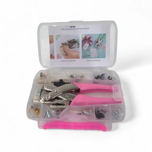 Cropadile Perforadora de Ojales con Estuche + 160 Ojales - Rosado