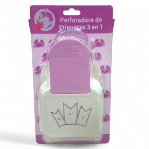Perforadora Etiquetas 3 en 1 Banderines - Rosado